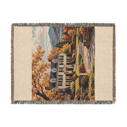 Autumn at Home Woven Throw — Colonial Landscape | 100% Cotton