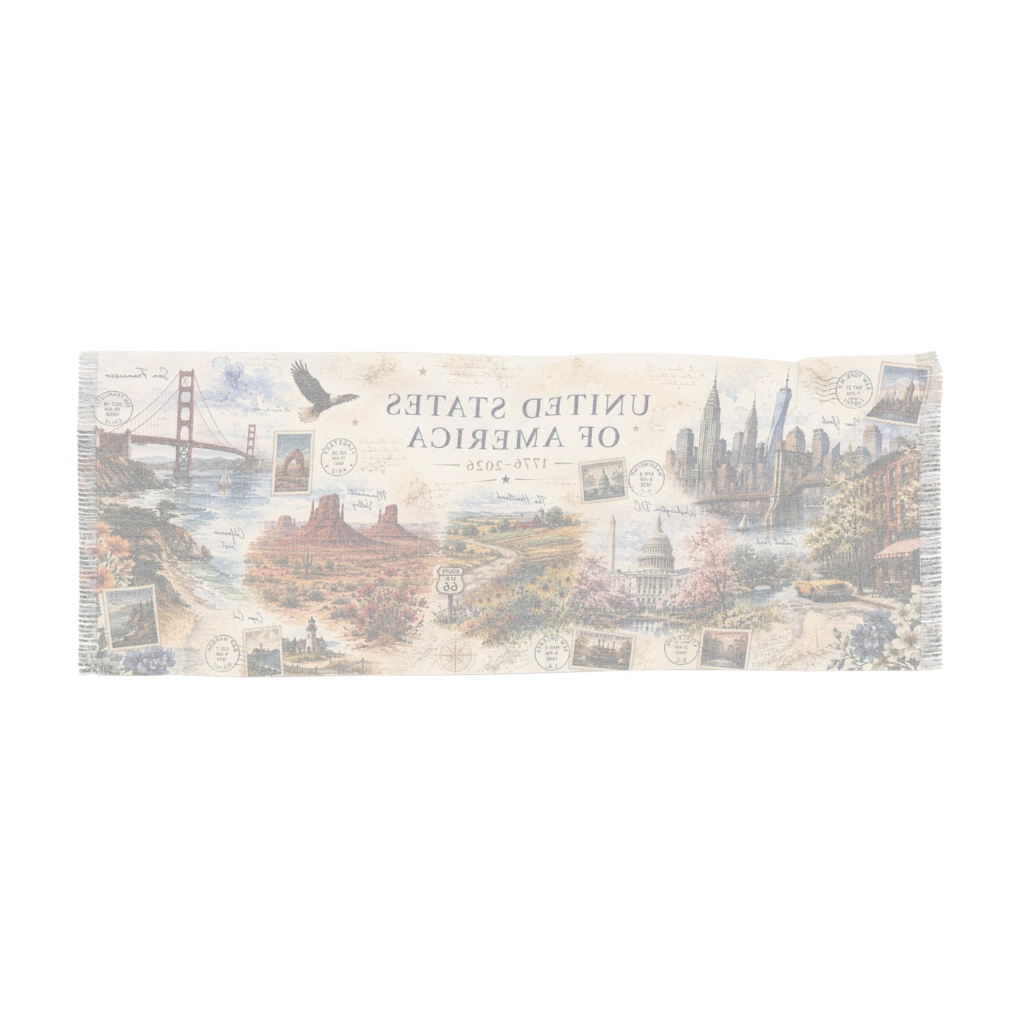 United States of America 250th Anniversary Scarf | Commemorative Travel Edition | AUBRIEA