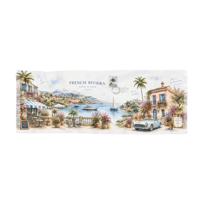 French Riviera Light Scarf — Côte d'Azur Watercolour | AUBRIEA