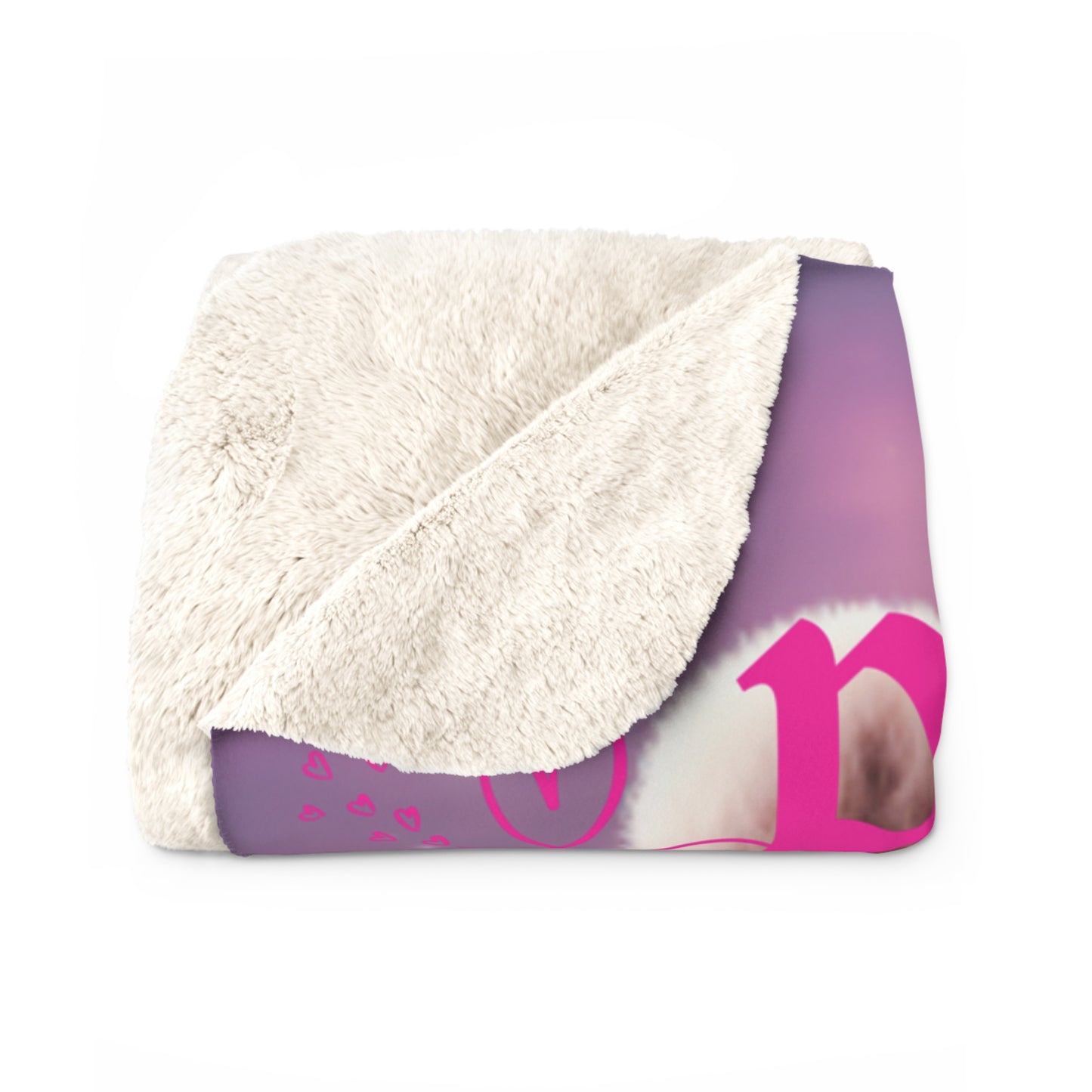 PREMIUM SHERPA FLEECE BLANKET FOR DAUGHTERS - PINK MAMA BEAR, BABY