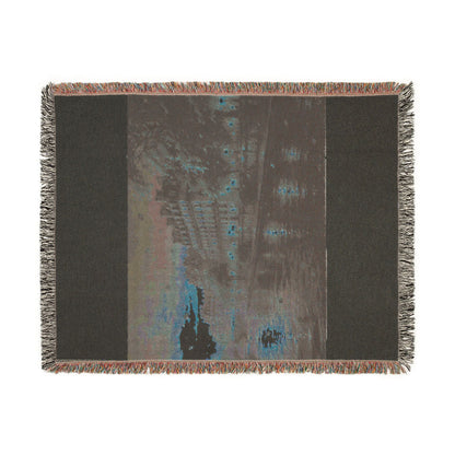 Seine at Dusk Woven Throw — Paris Autumn River Landscape | 100% Cotton