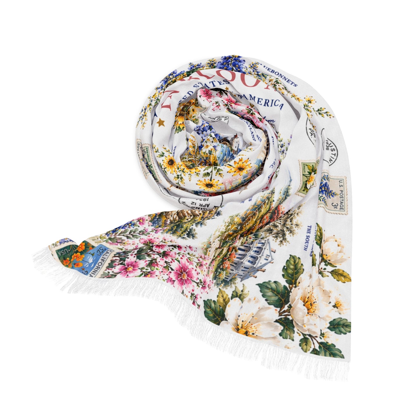 America in Bloom Scarf | United States Floral Heritage Edition | AUBRIEA