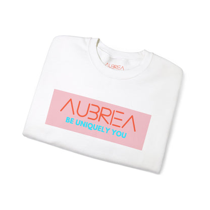 AUBRIEA "BE UNIQUELY YOU" COLOR BLOCK CREWNECK SWEATSHIRT - PINK