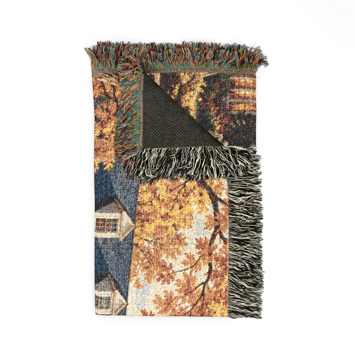 Autumn at Home Woven Throw — Colonial Landscape | 100% Cotton