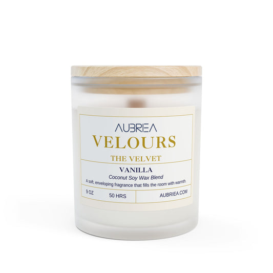 VELOURS (The Velvet) Vanilla Frosted Glass Candle, 11oz