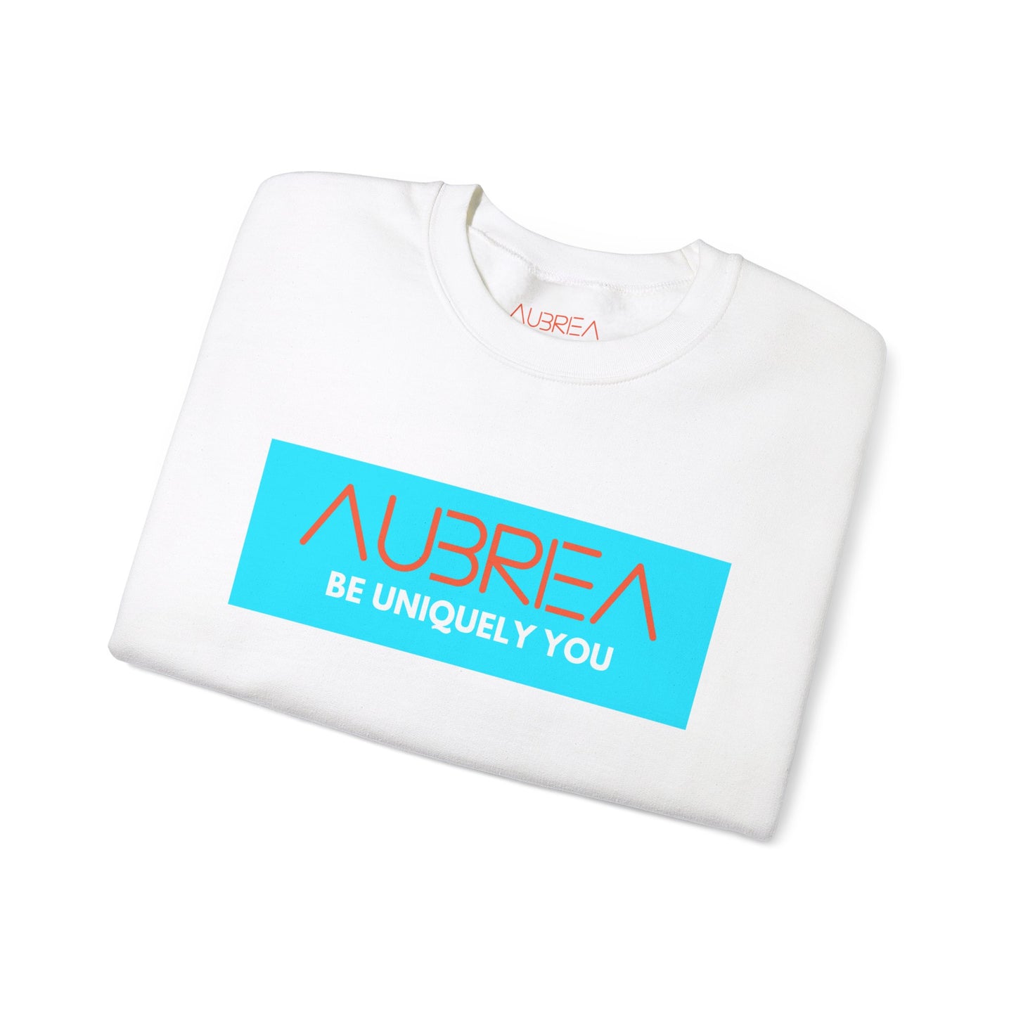 AUBRIEA "BE UNIQUELY YOU" COLOR BLOCK CREWNECK SWEATSHIRT - TURQUOISE