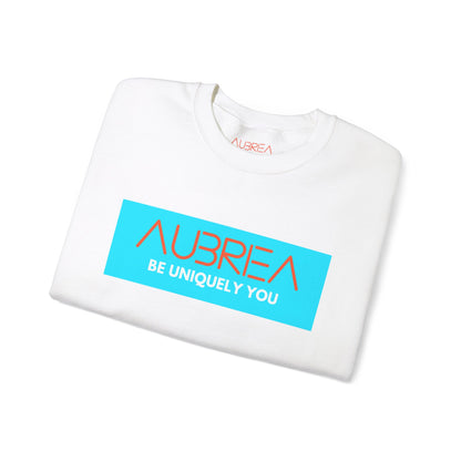 AUBRIEA "BE UNIQUELY YOU" COLOR BLOCK CREWNECK SWEATSHIRT - TURQUOISE