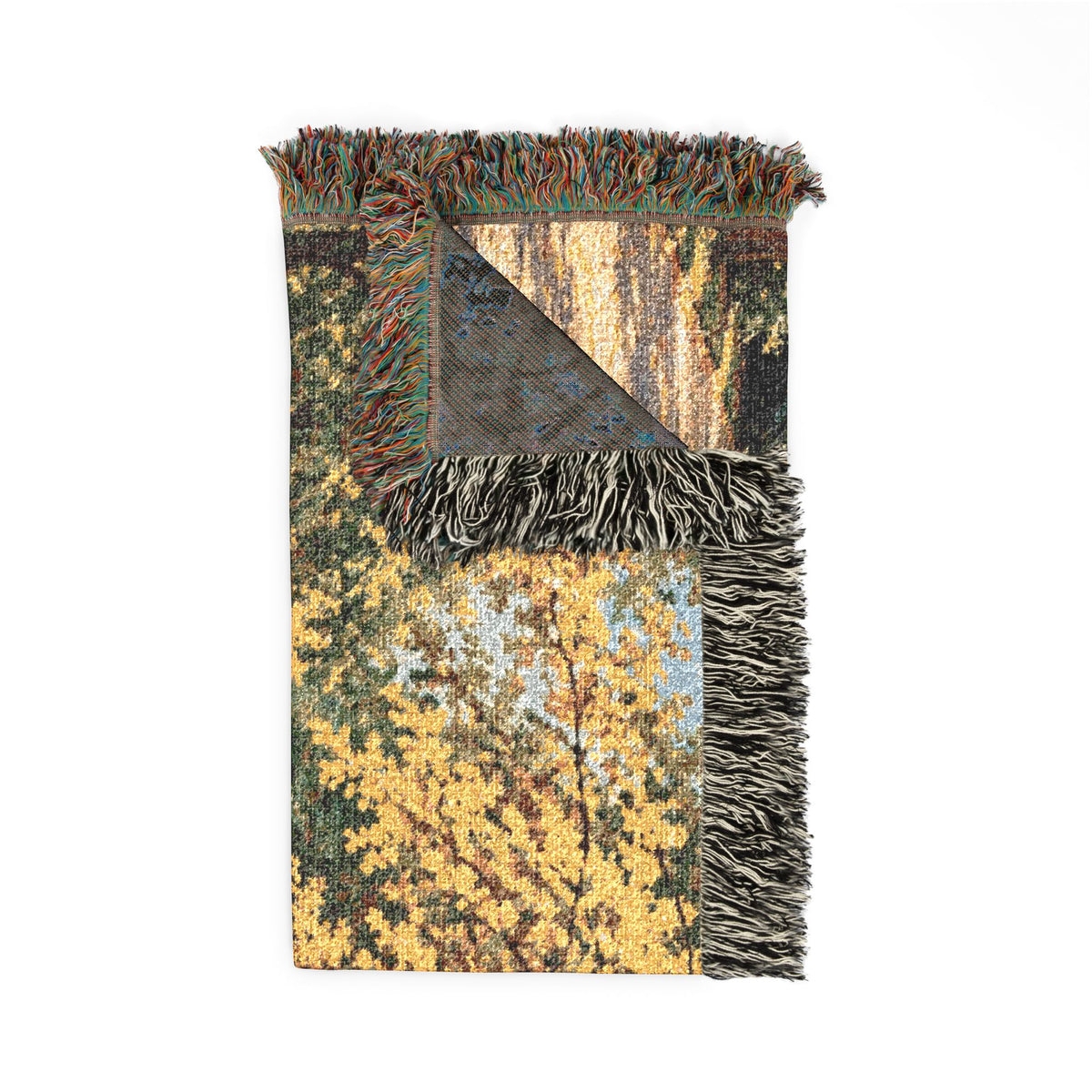 An October Walk Woven Throw — Autumn Park Landscape | 100% Cotton