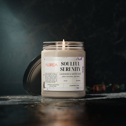 Soulful Serenity White Sage & Lavendar Scented Soy Candle, 9oz