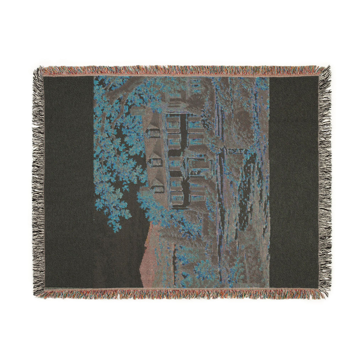 Autumn at Home Woven Throw — Colonial Landscape | 100% Cotton