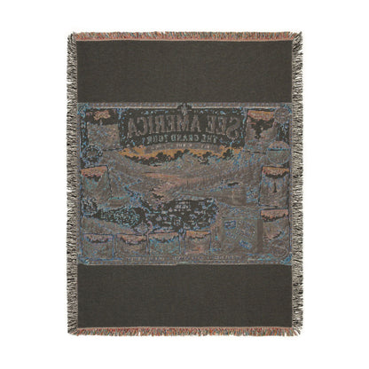 See America: The Grand Tour Woven Throw Blanket — Vintage Travel Map Design