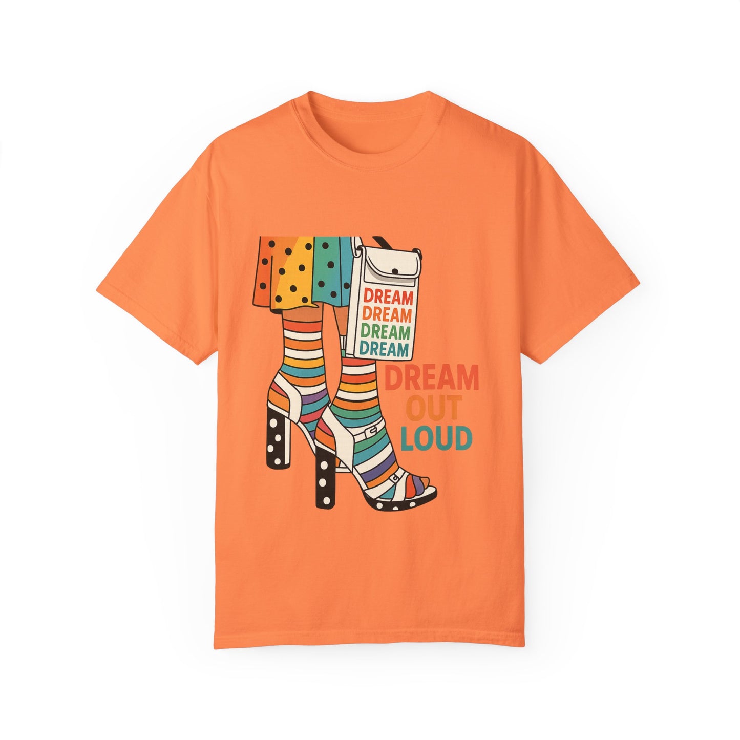 Dream Out Loud Rainbow-Inspired T-shirt with Empowering Message