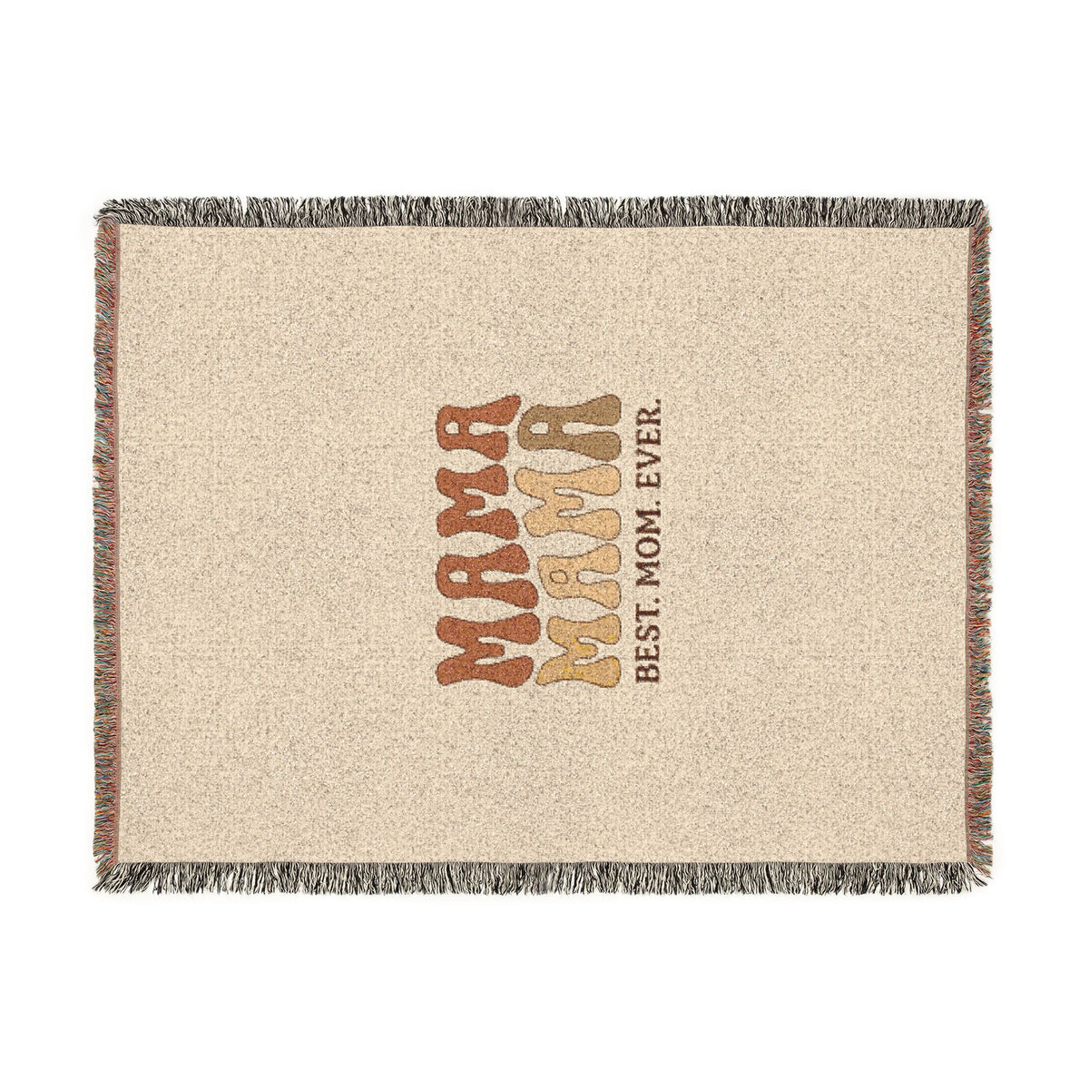 Mama Mama Woven Blanket — "Best Mom Ever" Retro Mom Throw Blanket