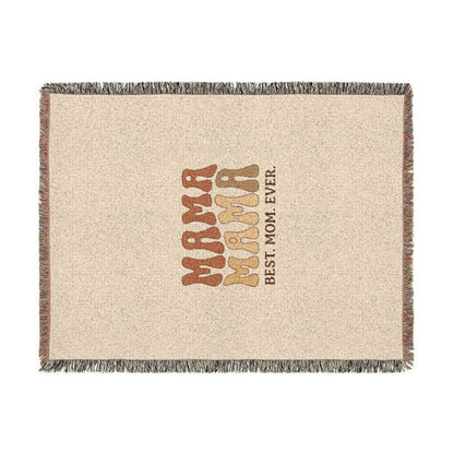 Mama Mama Woven Blanket — "Best Mom Ever" Retro Mom Throw Blanket