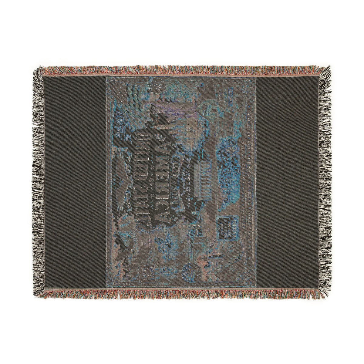 USA 250th Anniversary Woven Throw Blanket — Statue of Liberty, Mount Rushmore & American Flag Commemorative Throw