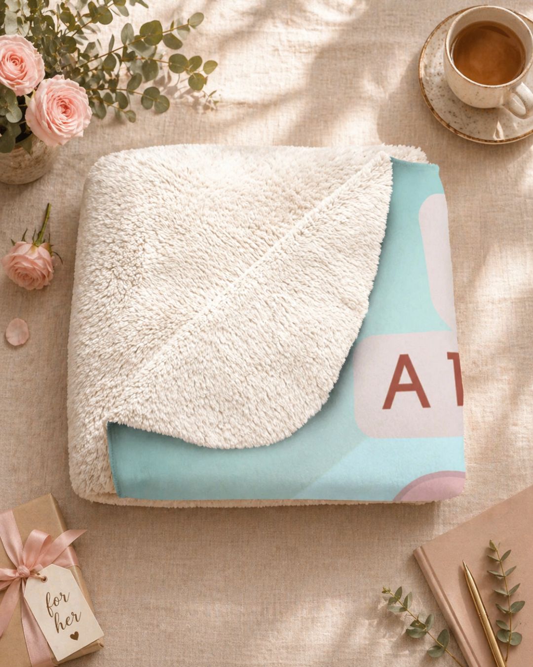 Monthly Affirmations Blanket — A 12 Month Journey of Self Love | Sherpa Throw | Mother's Day Gift for Her | Inspirational Gift for Women
