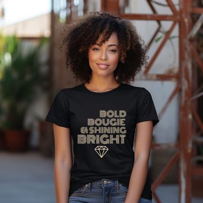 BOLD BOUGIE & SHINING BRIGHT LUXE MINIMALIST TEE