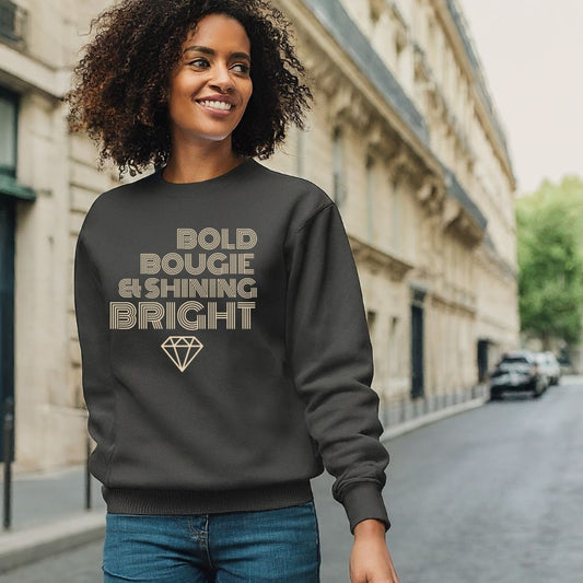 BOLD BOUGIE & SHINING BRIGHT LUXE MINIMALIST SWEATSHIRT