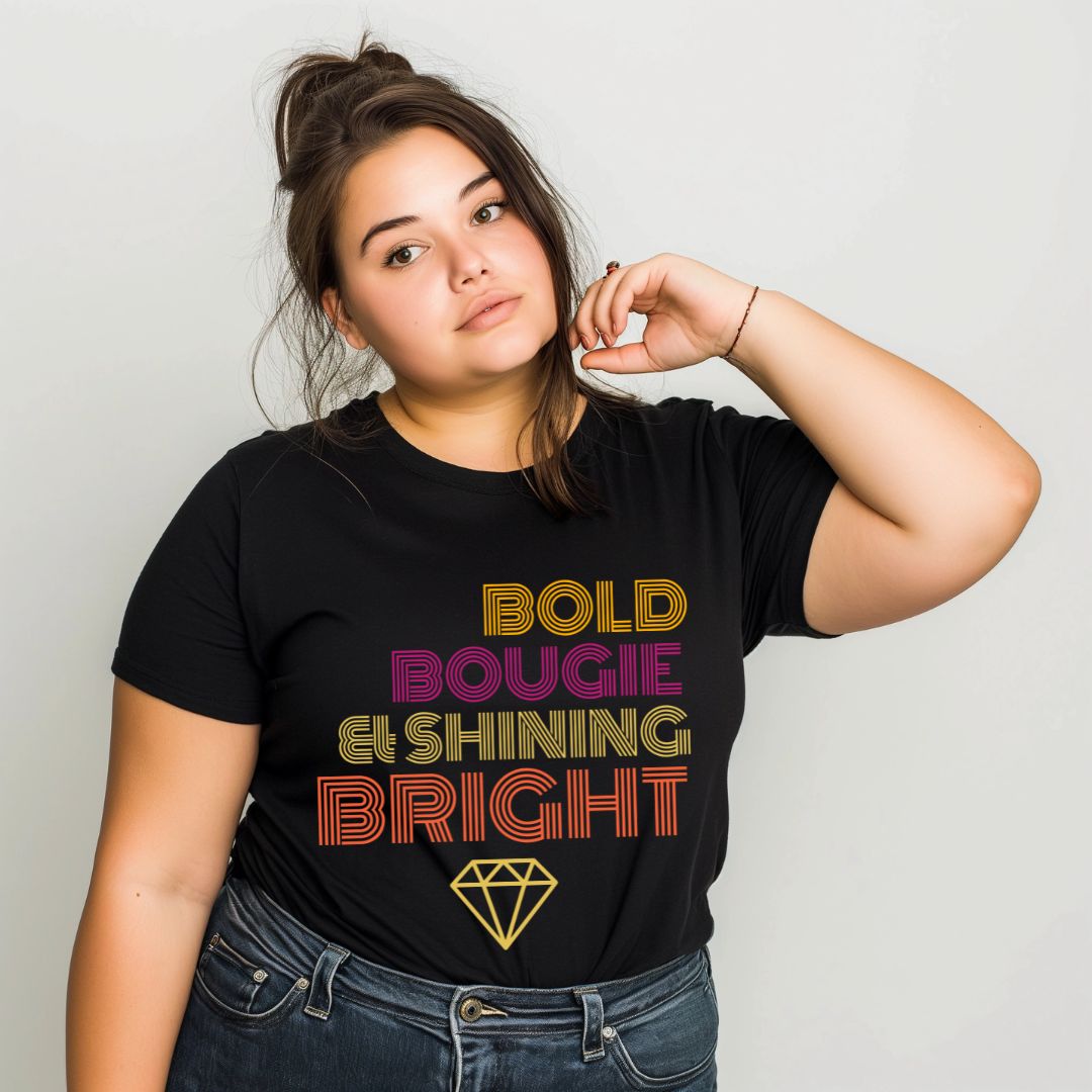 BOLD BOUGIE & SHINING BRIGHT MINIMALIST T-SHIRT