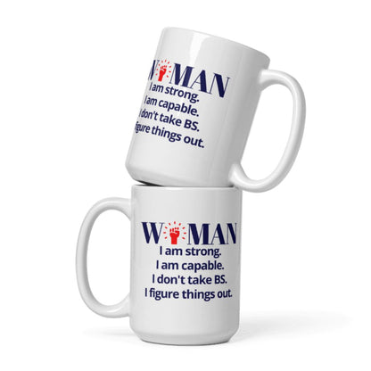 I AM WOMAN WHITE GLOSSY MUG