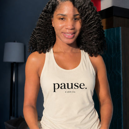 pause. Racerback Tank Top