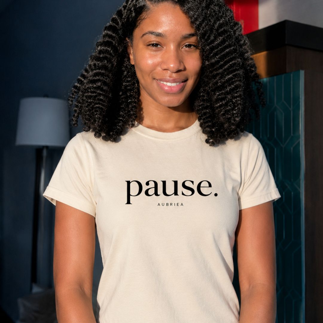 pause. Boxy Tee | Wearable Affirmation | AUBRIEA