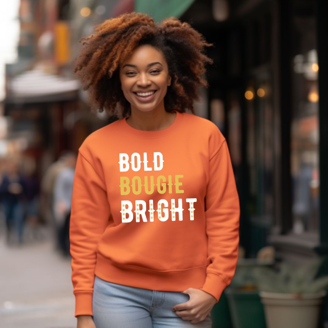 BOLD BOUGIE & BRIGHT UNISEX PREMIUM CREWNECK SWEATSHIRT