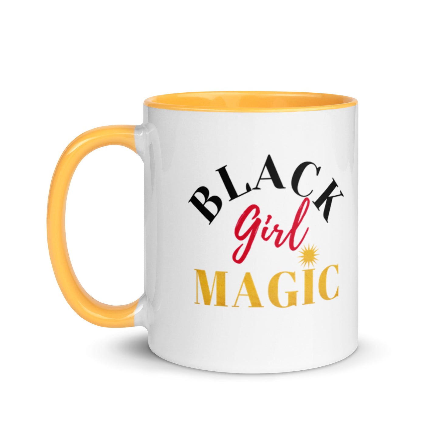 "BLACK GIRL MAGIC" MUG WITH COLOR INSIDE