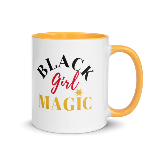 "BLACK GIRL MAGIC" MUG WITH COLOR INSIDE