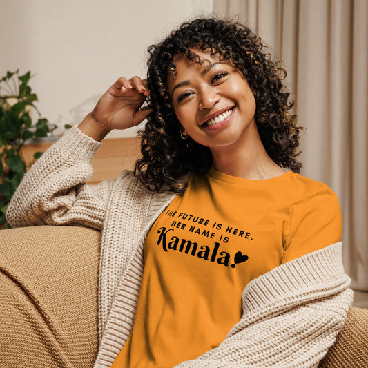 THE FUTURE IS HERE. HER NAME IS KAMALA! WOMEN'S RELAXED T-SHIRT