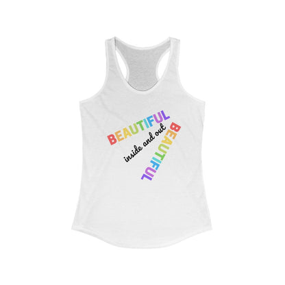 BEAUTIFUL INSIDE AND OUT RAINBOW WOMEN'S RACERBACK TANK