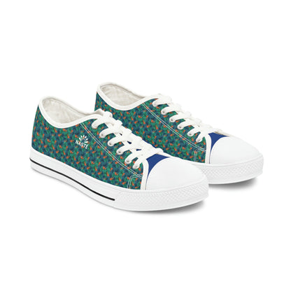 PARADISE SOLE TROPICAL PRINT LACED CANVAS SHOES