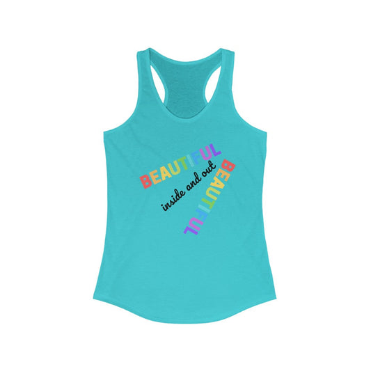 BEAUTIFUL INSIDE AND OUT RAINBOW WOMEN'S RACERBACK TANK