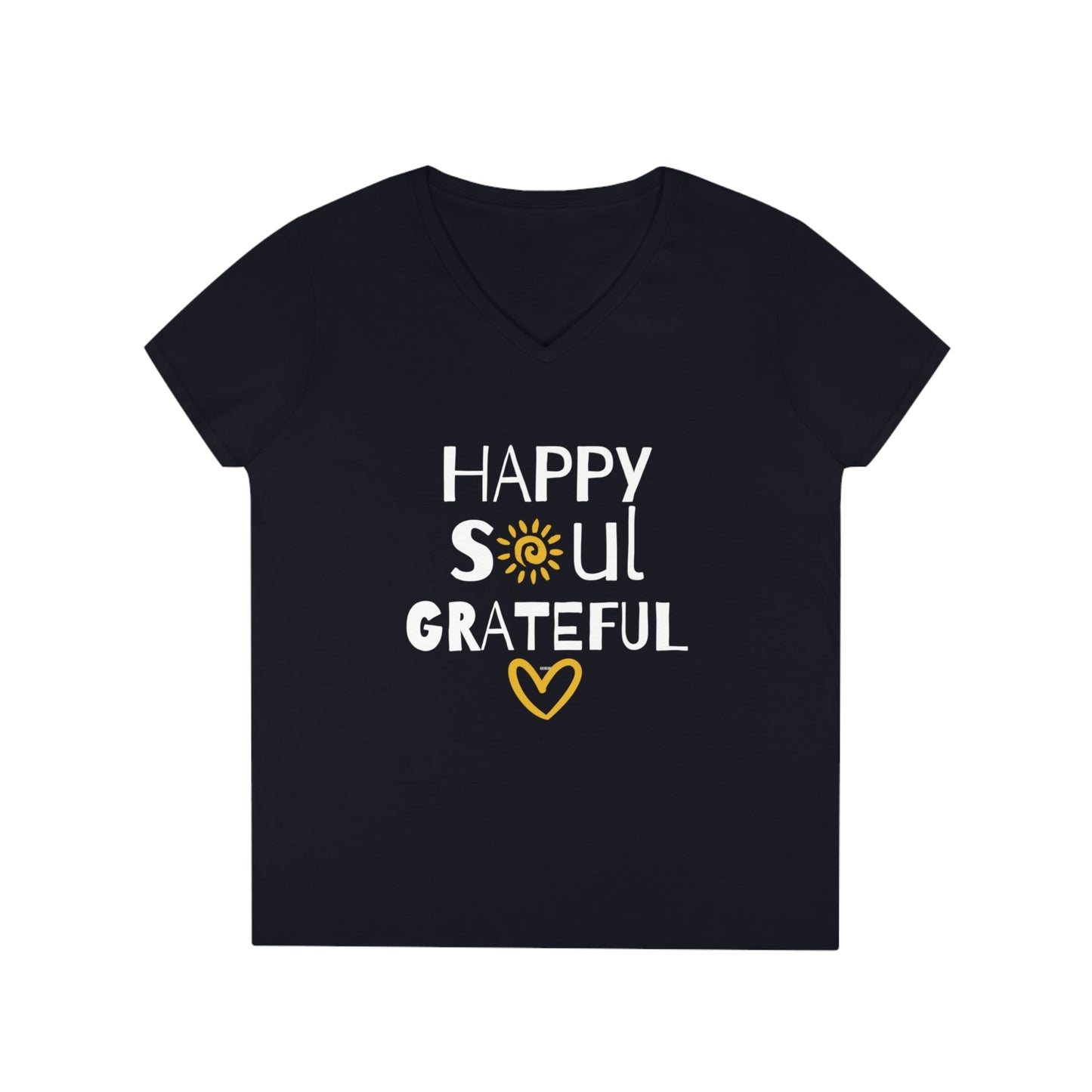 HAPPY SOUL GRATEFUL HEART LADIES' V-NECK T-SHIRT