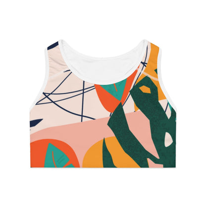 Tropical Plants Pattern Sports Bra (AOP)