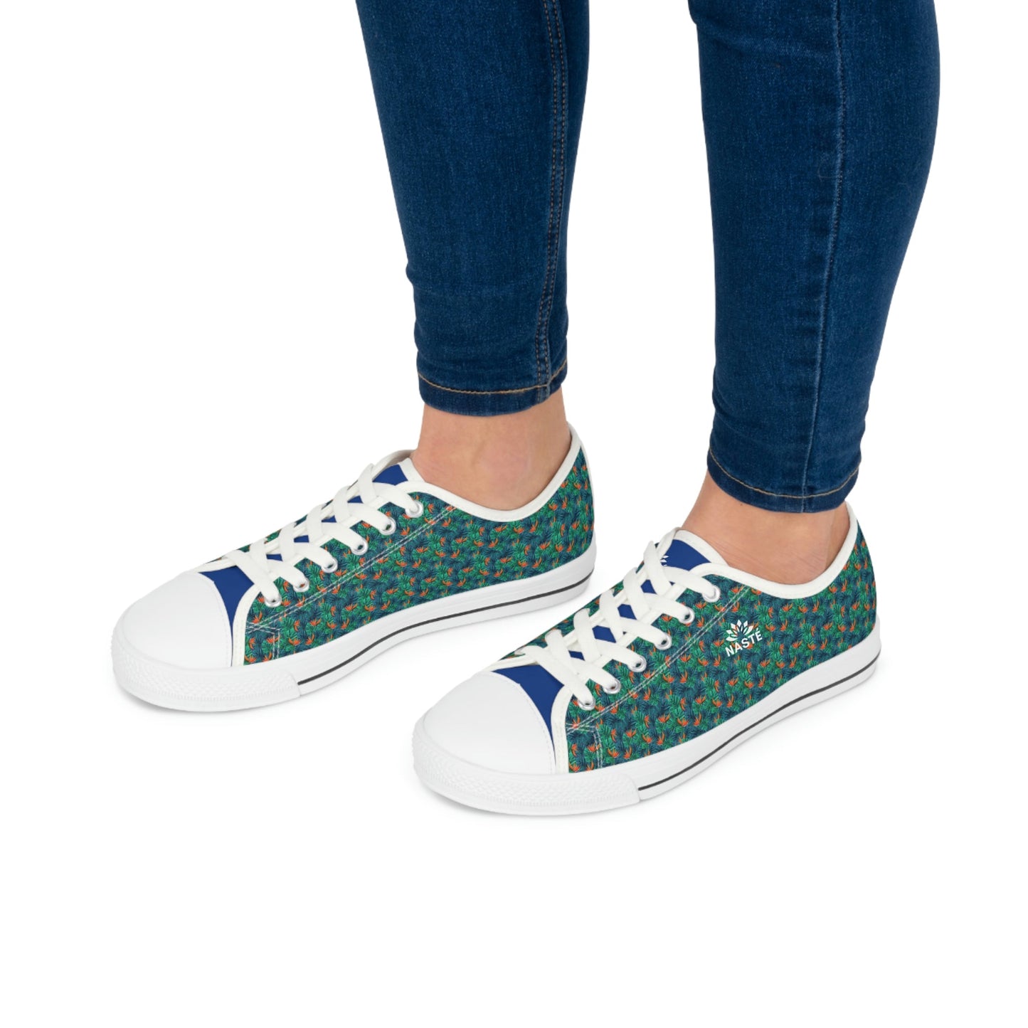 PARADISE SOLE TROPICAL PRINT LACED CANVAS SHOES