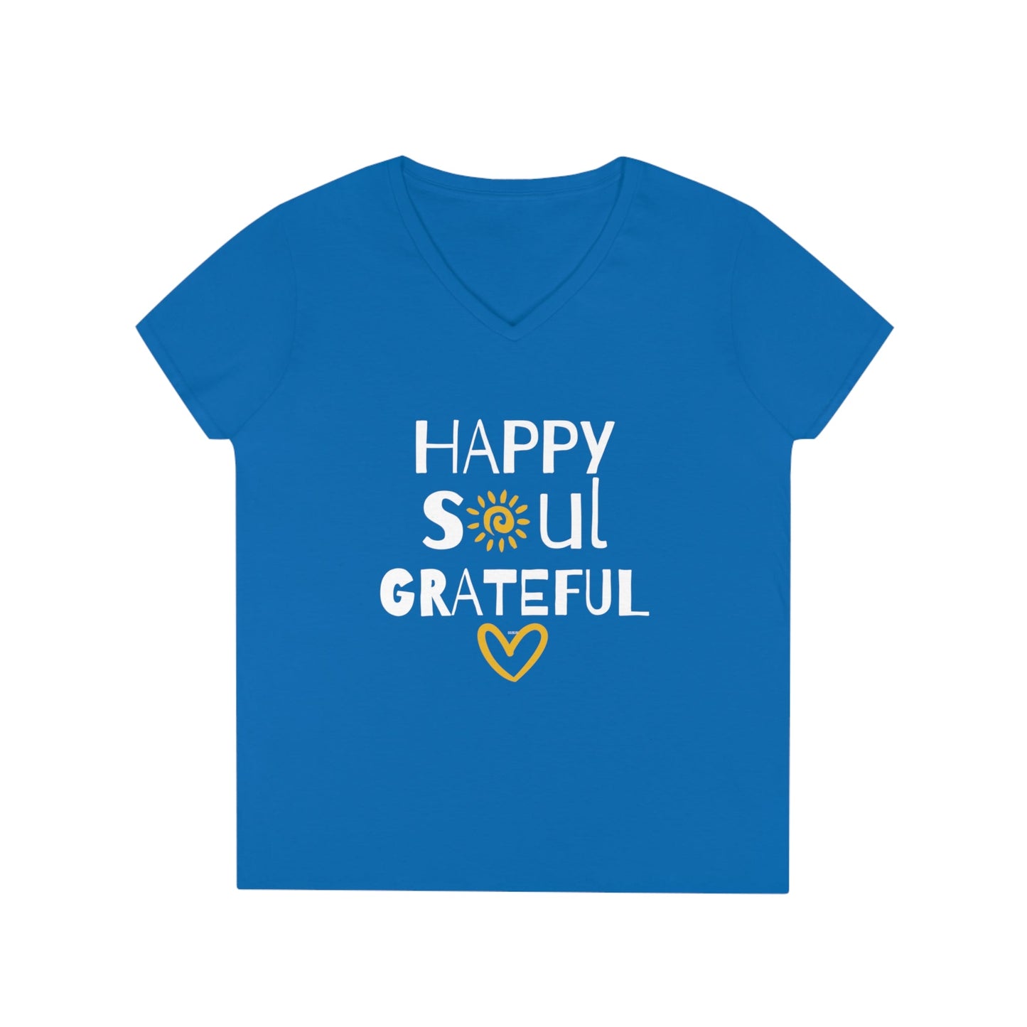 HAPPY SOUL GRATEFUL HEART LADIES' V-NECK T-SHIRT