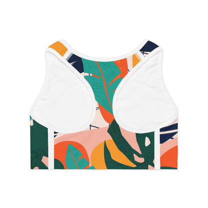 Tropical Plants Pattern Sports Bra (AOP)