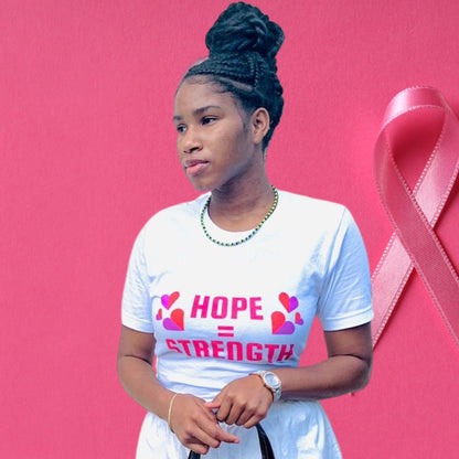 HOPE = STRENGTH BREAST CANCER AWARENESS TEE