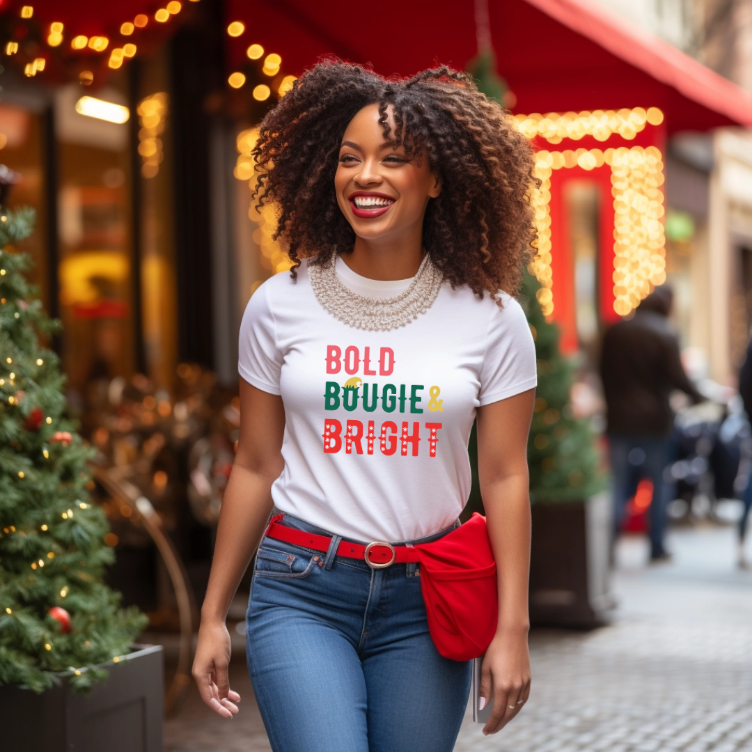 BOLD BOUGIE & BRIGHT CHRISTMAS EDITION UNISEX SHORT SLEEVE TEE