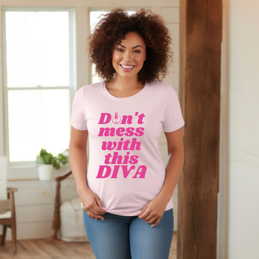 DON'T MESS WITH THIS DIVA BREAST CANCER AWARENESS TEE