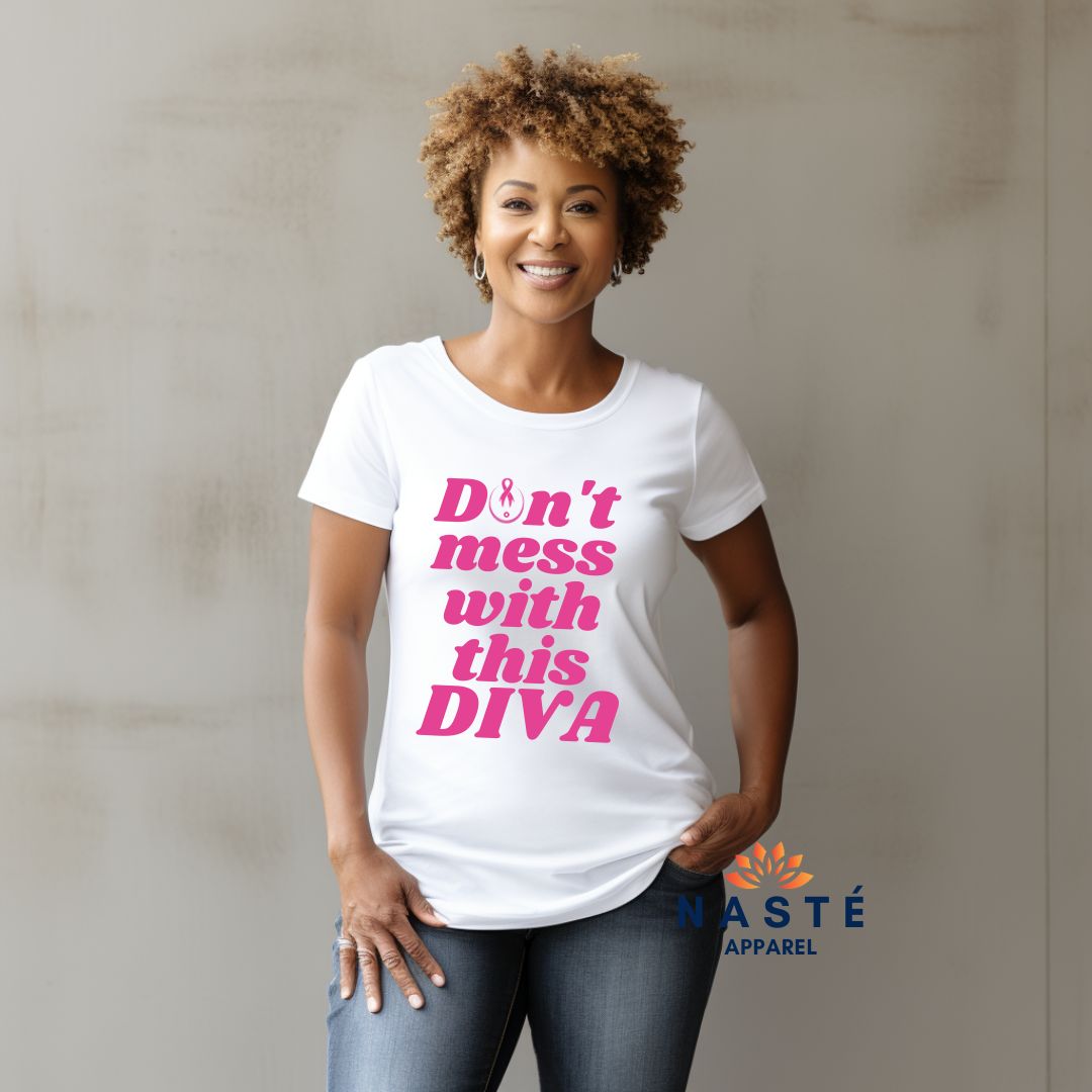 DON'T MESS WITH THIS DIVA BREAST CANCER AWARENESS TEE